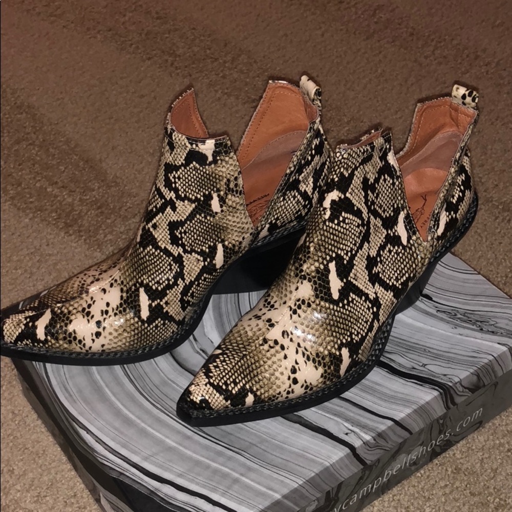 Jeffrey Campbell snake half boots